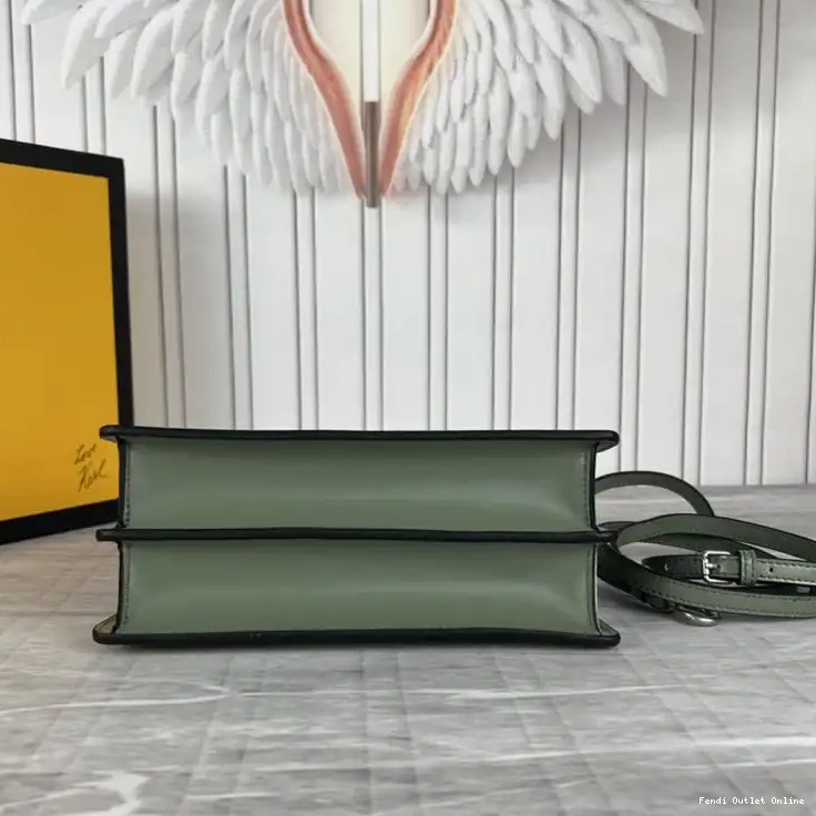 Affordable Cut Bag Leather Calf Peekaboo Green In Fendi Mini 0505